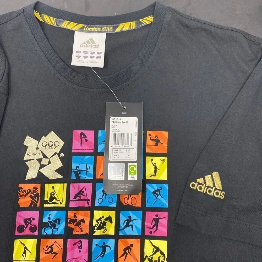 2012 LONDON OLYMPICS OFFICIAL SHIRT ADIDAS®  MENS MEDIUM - BLACK
